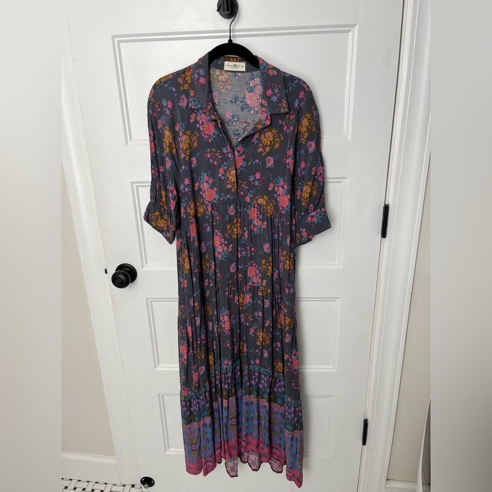 NATURAL LIFE Dark Floral Maxi Dress